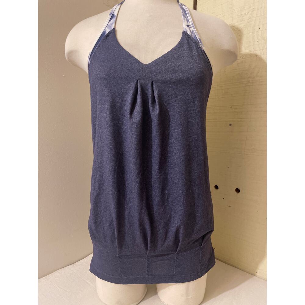 Lululemon Womens Size 6 Tank Top Bra Yoga Workout Athletic Tie Dye Running Blue